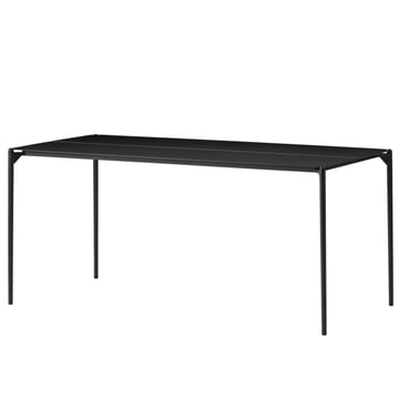 table repas special extérieur 90x90 Kurve en alu blanc et verre