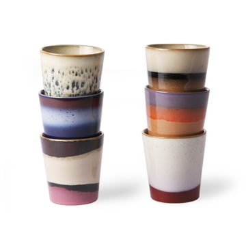 4 tasses à expresso Polaris en céramique Vaisselle 70's - HKliving